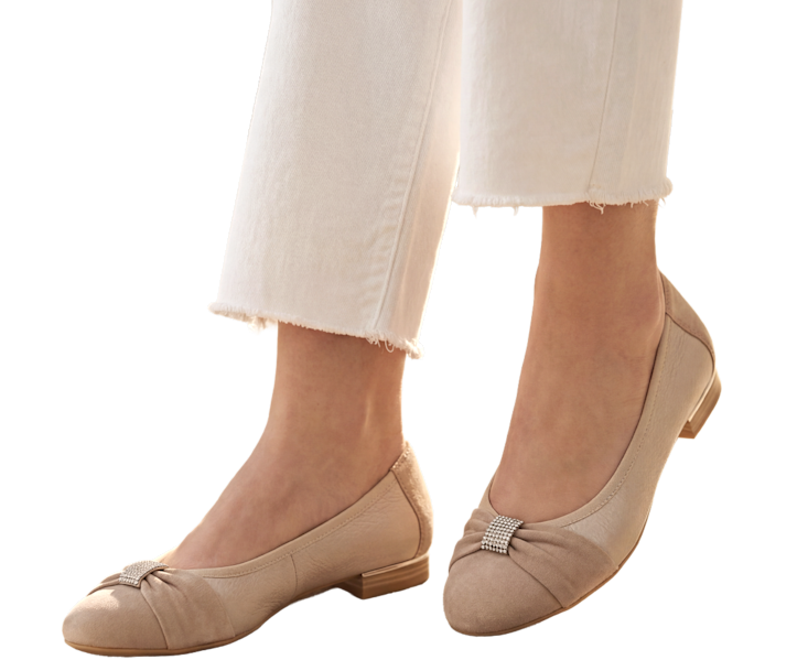 Hirschleder Ballerina mit Deko